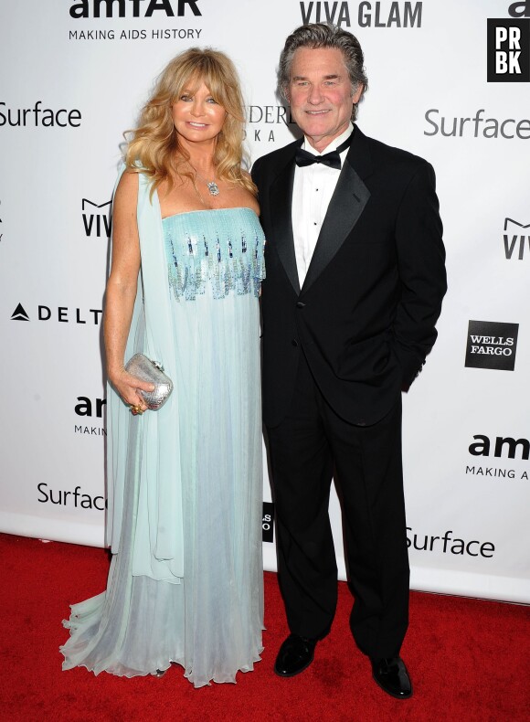 Kurt Russell et sa femme Goldie Hawn à l'amfAR Gala, le 22 décembre 2013 à Los Angeles