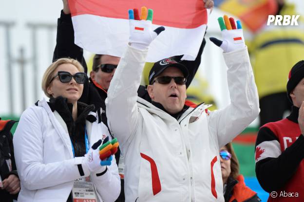JO Sotchi 2014 : le Prince Albert de Monaco et Charlène, supporters motivés