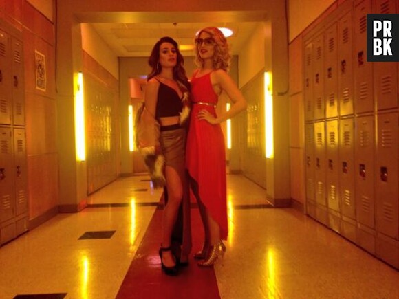 Glee saison 5 : Lea Michele et Dianna Agron en mode 80's sur le tournage de l'épisode 100