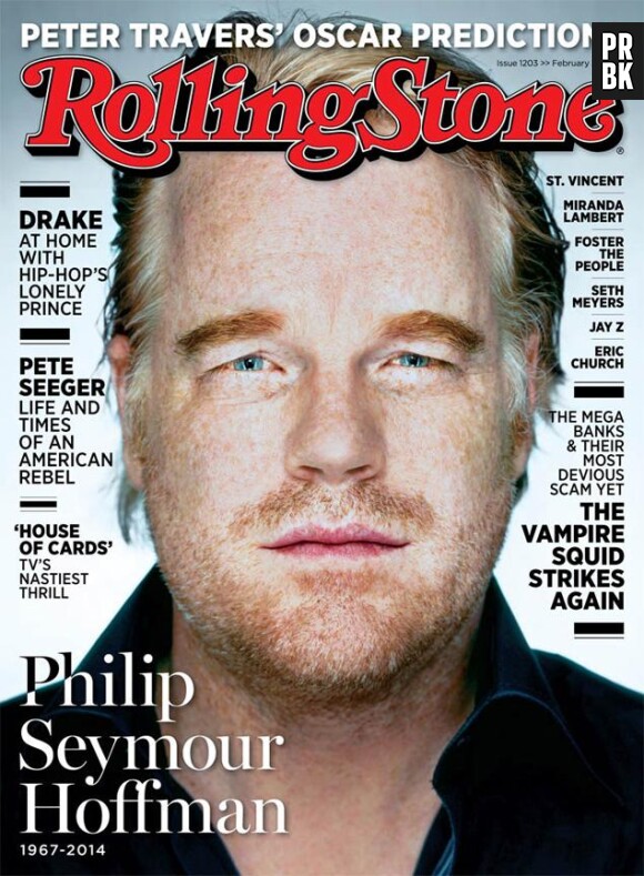 Philip Seymour Hoffman en Une du magazine Rolling Stone en février 2014