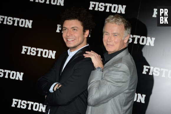 Kev Adams et Franck Dubosc ensemble pour l'avant-première du film Fiston à Paris, le 10 février 2014