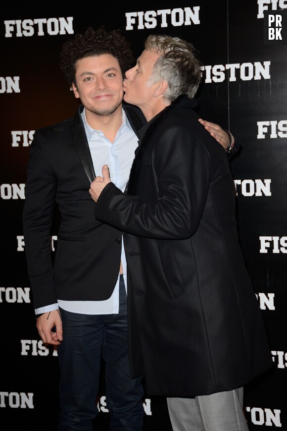 Kev Adams et Franck Dubosc à l'avant-première du film Fiston à Paris, le 10 février 2014