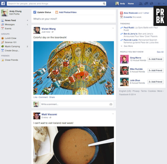 Facebook : le fil d'actualité adopte un nouveau look