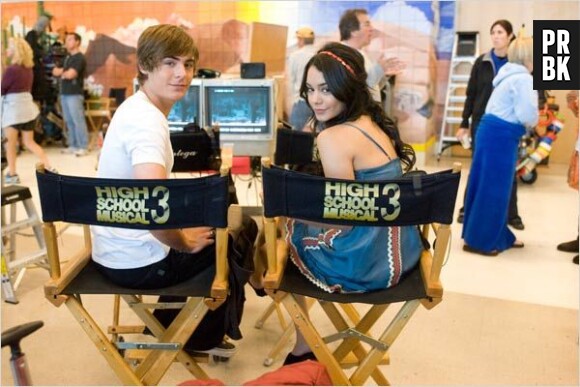 Zac Efron et Vanessa Hudgens sur le tournage d'High School Musical 3 en 2008