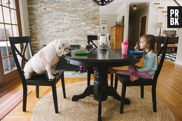 Lola et Harper à table