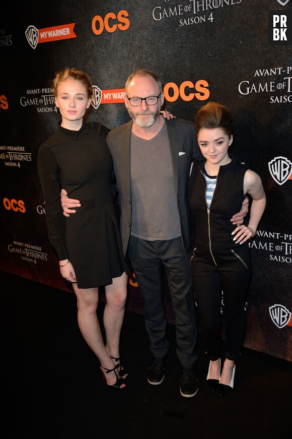 Game of Thrones : Sophie Turner, Liam Cunningham et Maisie Williams à l'avant-première de la saison 4 à Paris le 2 avril 2014