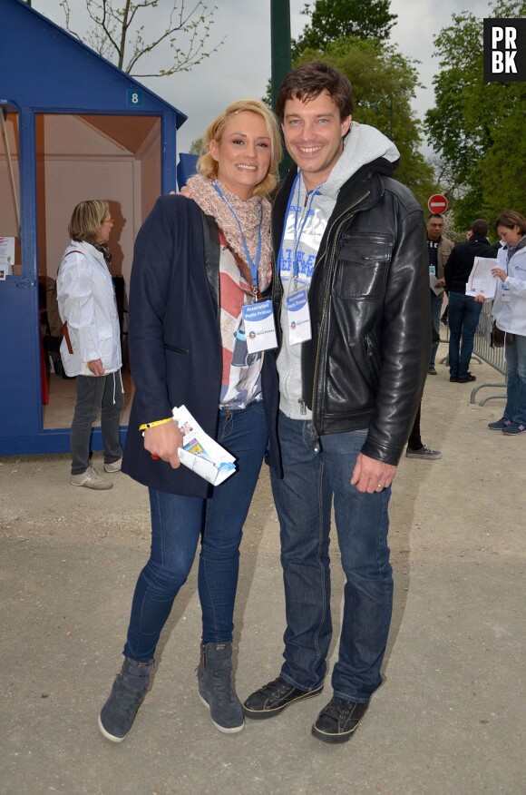 Elodie Gossuin et Bertrand en couple à l'ouverture de la Foire du Trône, le 4 avril 2014