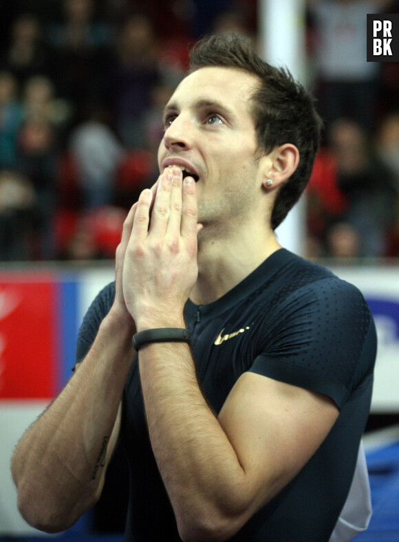 Renaud Lavillenie après son record du monde, le 15 février 2014 en Ukraine