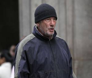 Richard Gere sur le tournage du film Time out of Mind à New York, le 22 avril 2014
