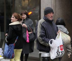 Richard Gere sur le tournage du film Time out of Mind à New York, le 22 avril 2014