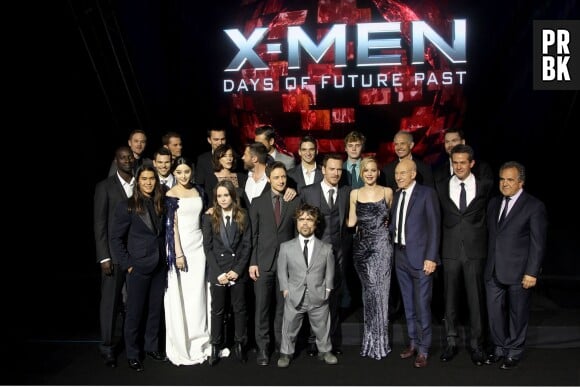 X-Men Days of Future Past : photo de groupe avec Omar Sy, le samedi 10 mai 2014 à New York