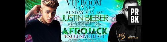 Justin Bieber en showcase au VIP Room de Jean Roch à Cannes, le 18 mai 2014