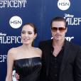  Brad Pitt et Angelina Jolie heureux &agrave; la projection de Mal&eacute;fique &agrave; Los Angeles, le 28 mai 2014 