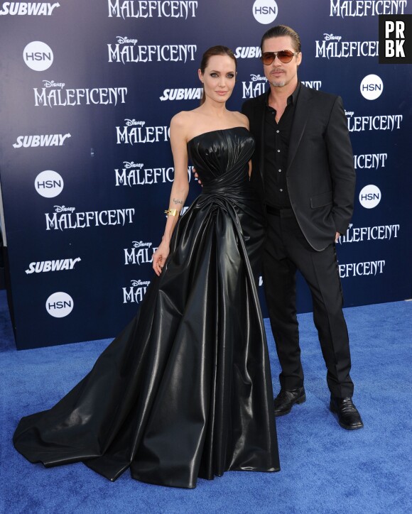 Brad Pitt et Angelina Jolie en couple à la projection de Maléfique à Los Angeles, le 28 mai 2014