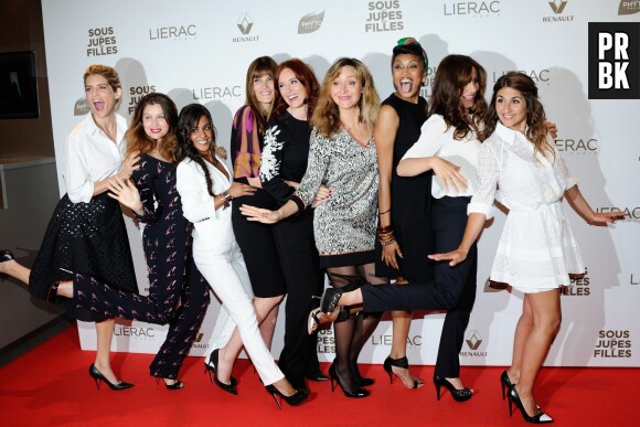 Géraldine Nakache et l'équipe de Sous les jupes des filles, le 2 juin 2014 à Paris