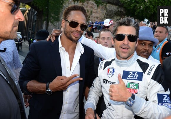 Gary Dourdan et Patrick Dempsey aux 24 Heures du Mans, le 13 juin 2014