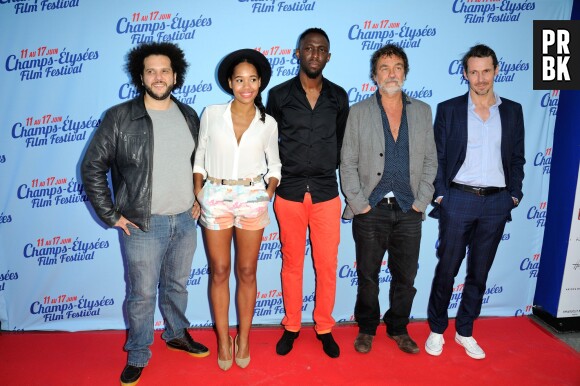 Thomas Ngijol et toute l'équipe du film Fast Life pendant le Festival du film des Champs Elysées, le 11 juin 2014 à Paris