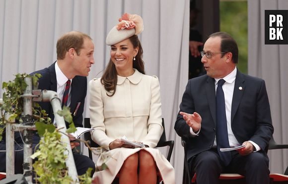 Le Prince William, Kate Middleton et le président François Hollandelors de la cérémonie de commémoration du 100e anniversaire de la Première Guerre Mondiale, le 4 juillet à Liège en Belgique