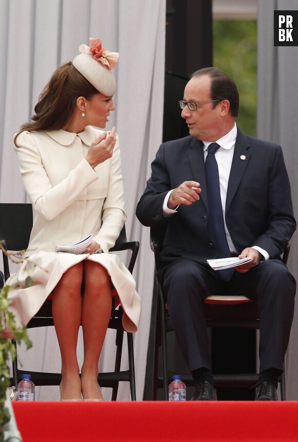 Kate Middleton et le président François Hollandelors de la cérémonie de commémoration du 100e anniversaire de la Première Guerre Mondiale, le 4 juillet à Liège en Belgique