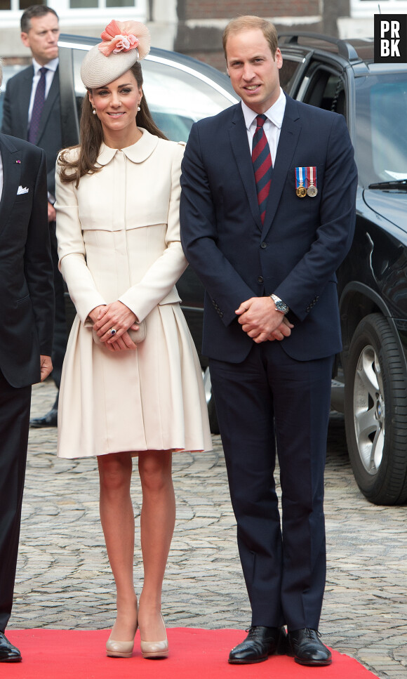 Kate Middleton et le Prince William lors de la cérémonie de commémoration du 100e anniversaire de la Première Guerre Mondiale, le 4 juillet à Liège en Belgique