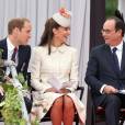 Le Prince William, Kate Middleton et le président François Hollandelors de la cérémonie de commémoration du 100e anniversaire de la Première Guerre Mondiale, le 4 juillet à Liège en Belgique