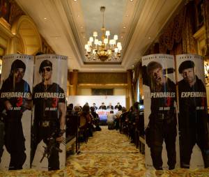 L'équipe d'Expendables 3 en conférence de presse, le 7 août 2014 à Paris
