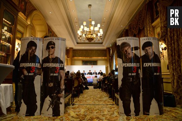 L'équipe d'Expendables 3 en conférence de presse, le 7 août 2014 à Paris