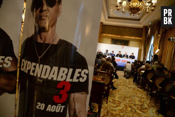 L'équipe d'Expendables 3 en conférence de presse, le 7 août 2014 à Paris