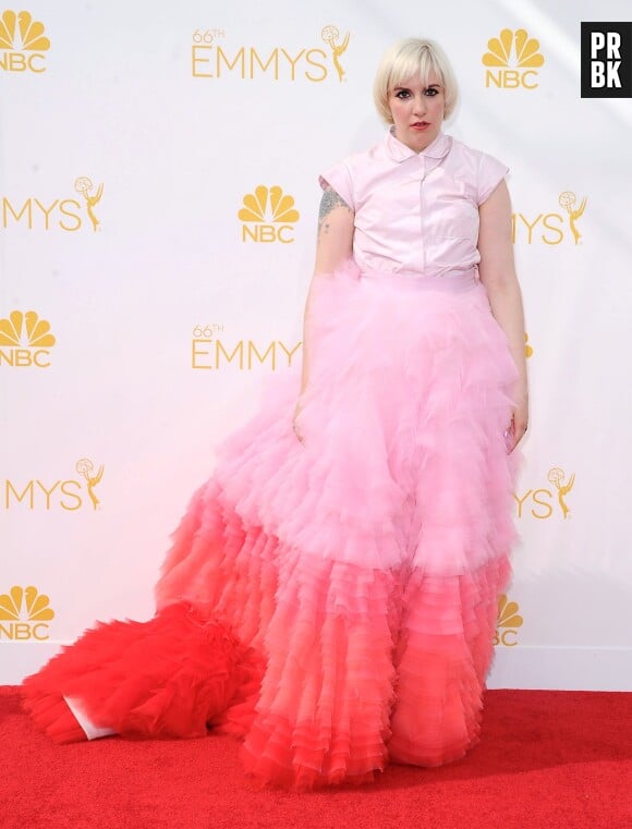 Laura Dunham et sa robe étrange aux Emmy Awards, le 25 août 2014