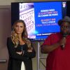 Clara Morgane et Issa Doumbia lors de la conférence de presse de Trace Urban Music Awards 2014 au Casino de Paris, le 23 septembre 2014