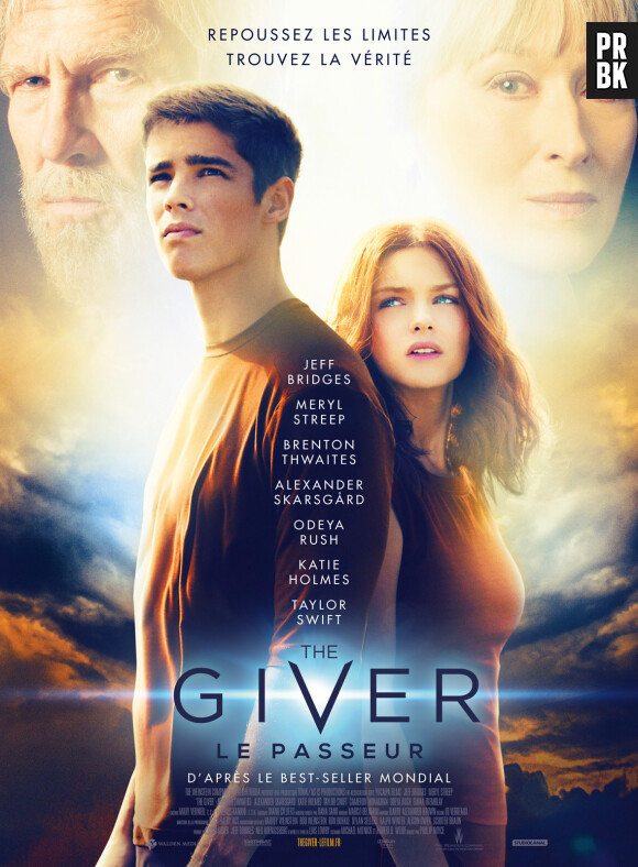 The Giver : affiche avec Brenton Thwaites, Odeya Rush, Jeff Bridges et Meryl Streep