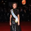 Camille Cerf - Miss France 2015 sexy sur le tapis rouge des NMA 2014, le 13 décembre à Cannes