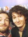 Jonathan Lambert et Anthony Sonigo en mode selfie à la soirée de présentation de Peplum le 22 janvier 2015 à Paris