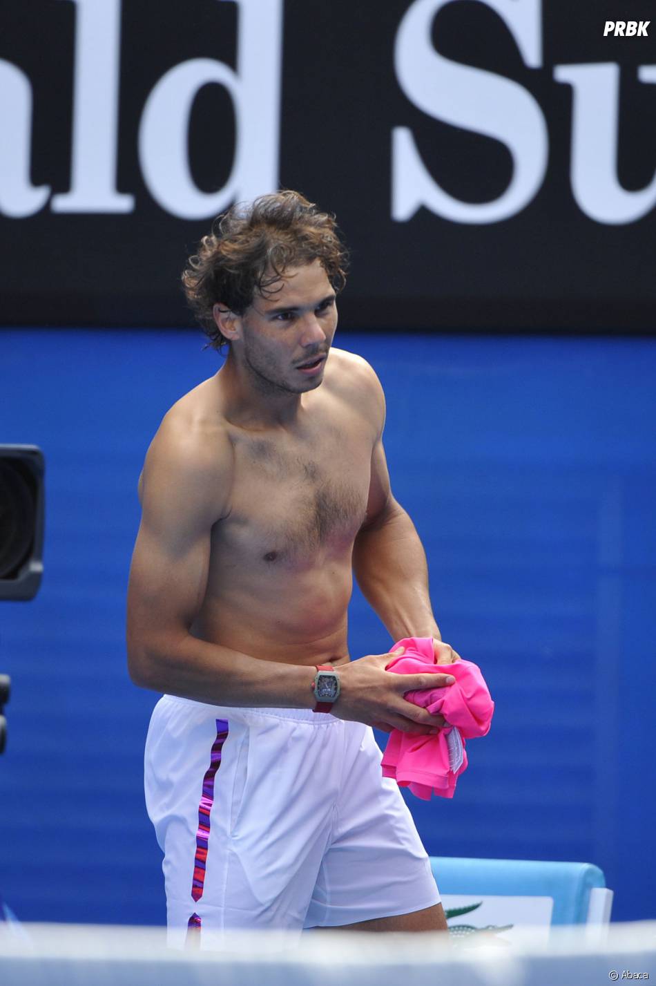  Rafael Nadal torse nu &amp;agrave; l&#039;Open d&#039;Australie 2015 &amp;agrave; Melbourne 