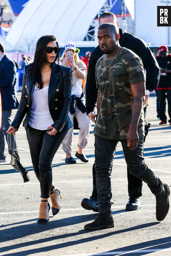 Kim Kardashian et Kanye West au Super Bowl 2015, le 1er février 2015 en Arizona