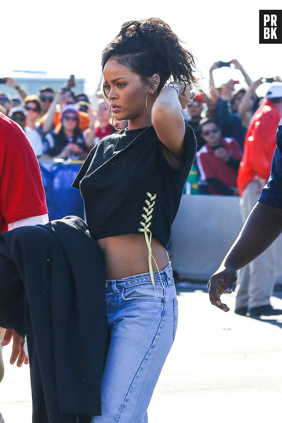 Rihanna à son arrivée au stade pour le Super Bowl 2015, le 1er février 2015 en Arizona