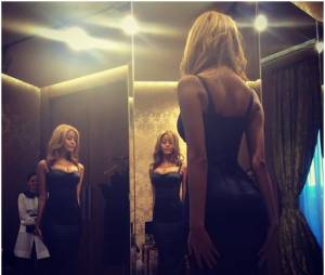Zahia Dehar : robe moulante et d&eacute;collet&eacute;e &agrave; Milan en janvier 2015