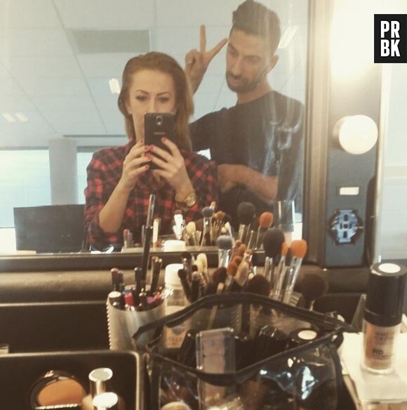 Gaêlle Petit (Les Ch'tis) : séance de coiffure dans les locaux d'Endemol