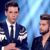The Voice 3 : Mika et Kendji Girac lors de la finale, le samedi 10 mai 2014 sur TF1