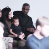 Kim Kardashian, North et Kanye West au défilé Adidas x Kanye West, le 12 février 2015 à New York