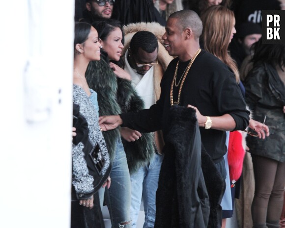Jay Z et Rihanna au défilé Adidas x Kanye West, le 12 février 2015 à New York