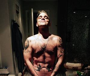 Robbie Williams pose nu sur Twitter, le vendredi 13 f&eacute;vrier 2015