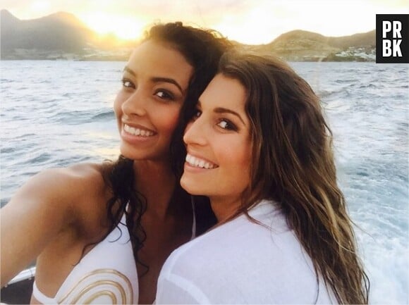 Flora Coquerel et Laury Thilleman lors du voyage d'intégration de Camille Cerf avec les Miss France à Punta Cana