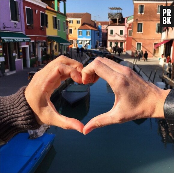 Marine Lorphelin et son petit ami Zack Dugong en vacances à Venise, février 2015