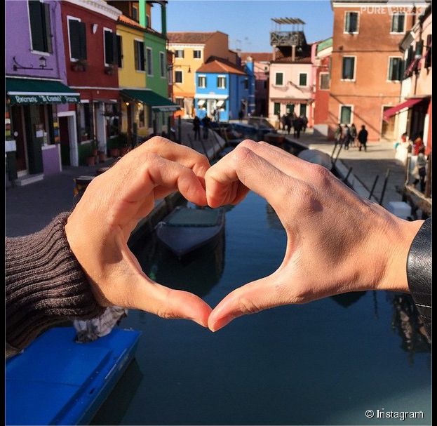 Marine Lorphelin et son petit ami Zack Dugong en vacances à Venise, février 2015