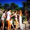 Camille Cerf, Laury Thilleman, Flora Coquerel, Delphine Wespiser pour le voyage d'intégration de Miss France 2015, à Punta Cana