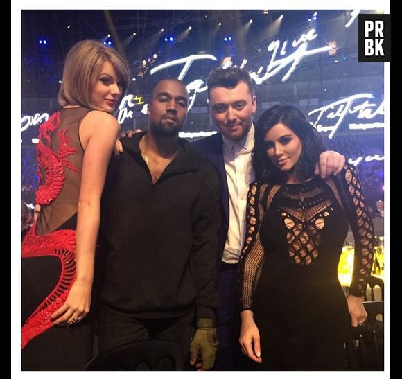 Taylor Swift, Kanye West, Sam Smith et Kim Kardashian pendant les BRIT Awards 2015