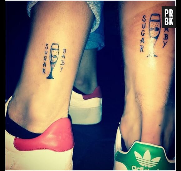 Fauve Hautot et Christophe Licata s'offrent un tatouage commun à Londres, le 3 mars 2015