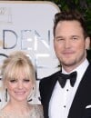 Chris Pratt et sa femme Anna Faris lors des Golden Globes 2015