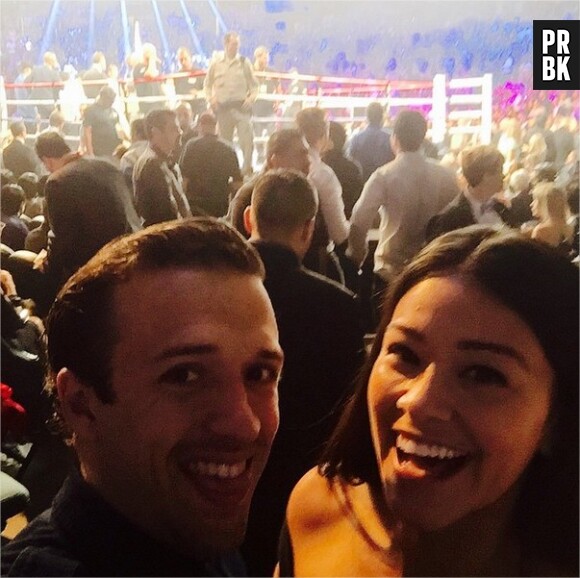 Gina Rodriguez et son petit-ami au match de boxe Floyd Mayweather VS Manny Pacquiao le samedi 2 mai 2015 à Las Vegas